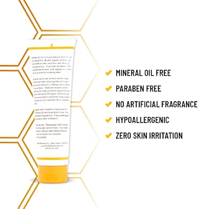 Bella B Face Wash 4.1 oz Tube - Facial Glow - Pregnancy Skin Care - Natural Facial Daily Cleanser - No Artificial Fragrance - Pregnancy Safe Face Wash - Healthy Beauty - Anti Aging Facial Wash - Image 3