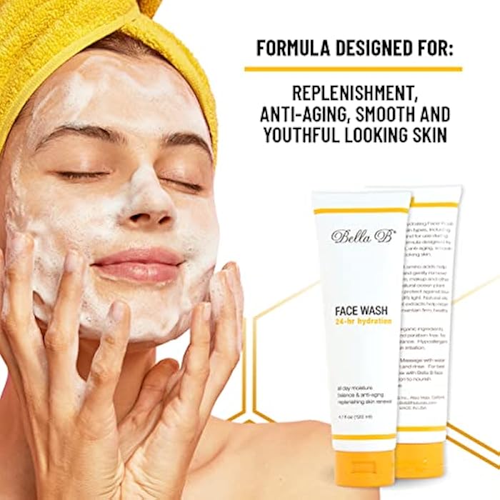Bella B Face Wash 4.1 oz Tube - Facial Glow - Pregnancy Skin Care - Natural Facial Daily Cleanser - No Artificial Fragrance - Pregnancy Safe Face Wash - Healthy Beauty - Anti Aging Facial Wash - Image 4