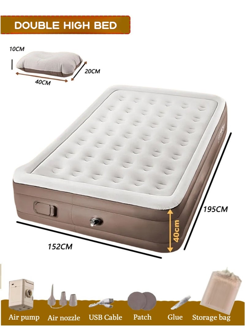 XiuWoo Air Mattress Queen with Built in Pump,Newly Cordless Removable Lithium Battery Pump,Self Inflatable,Camping Mattress,Portable Blow Up Mattress for Camping,Guests and Home,195*152*40cm - Image 1