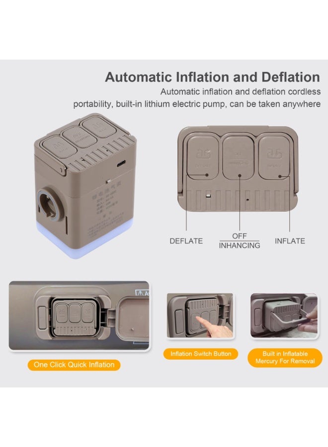 XiuWoo Air Mattress Queen with Built in Pump,Newly Cordless Removable Lithium Battery Pump,Self Inflatable,Camping Mattress,Portable Blow Up Mattress for Camping,Guests and Home,195*152*40cm - Image 5
