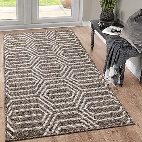 Aoonby Indoor Doormat 36"x 59", Absorbent Front Back Door Mat Floor Mats, Rubber Backing Non Slip Door Mats Inside Entrance Door Runner Rug Mud Dirt Trapper, Machine Washable Low Profile-Brown Time Cloister - Image 1