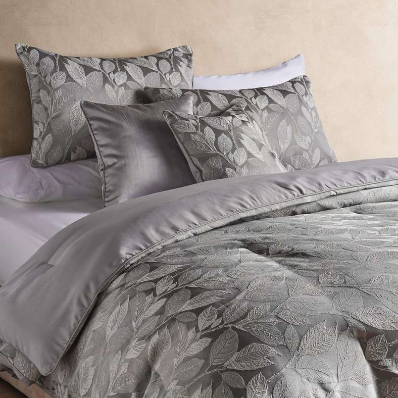 Pan Home طقم لحاف ملكي رمادي من جاكار للبالغين