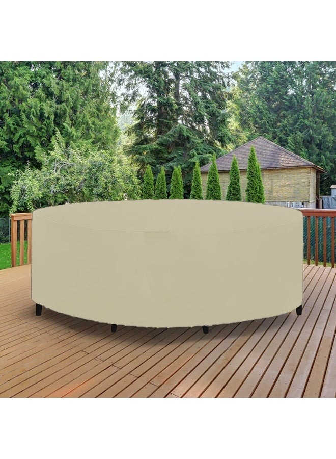 Outdoor Round Table Cover, Oxford Cloth, Waterproof Sunscreen Dustproof Furniture Protector - Image 1