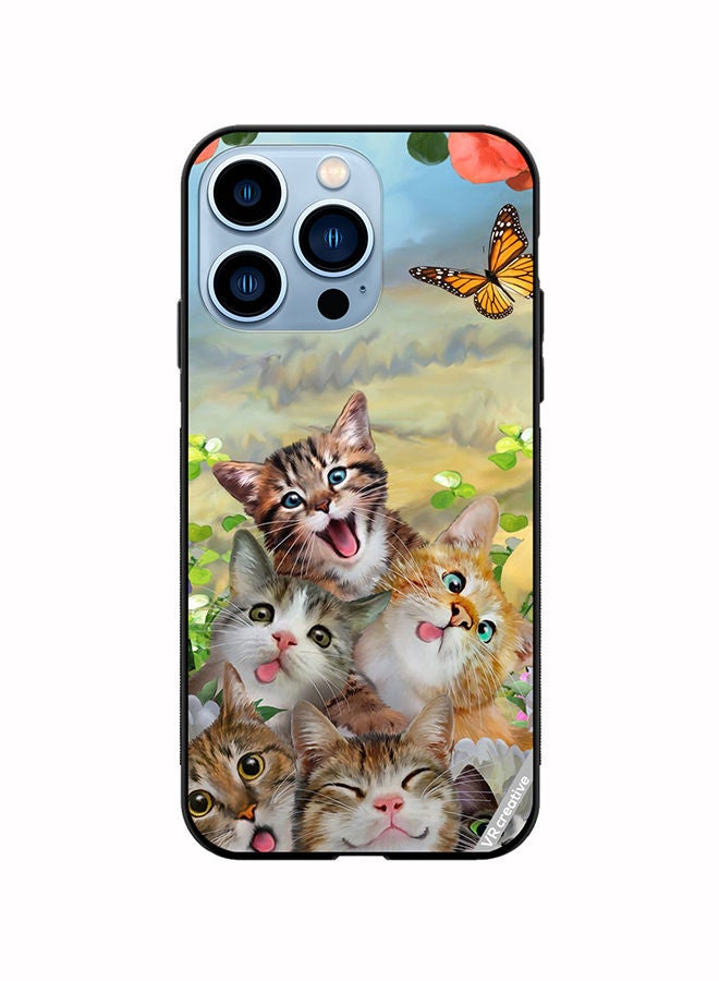VR CREATIVE Protective Case Cover For Apple iPhone 13 Pro Cats Design Multicolour - Image 1