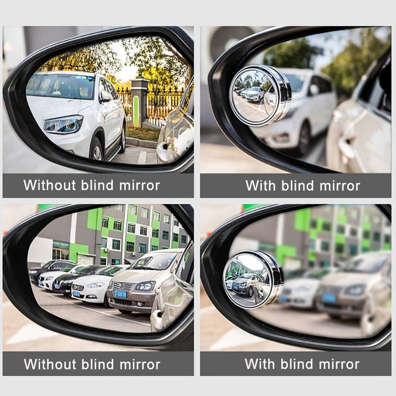 ESreake 2PCS small Blind Spot Mirror,2" Round HD Glass Convex Rear View Mirror,Strong Adhesive Mirror for Car, Van, SUV and Trucks (2"(50mm), Silver frame) Gulf climate upgraded quality - Image 4