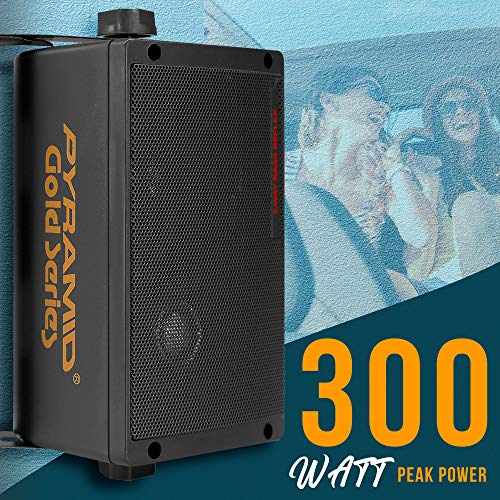 Pyramid 300 Watt 3-Way Mini Box Speaker System (Pair), Wall Mountable Indoor/Outdoor Surround Sound Speakers with 3.25" Woofer, 2" Midrange, 1" Tweeter, ABS Sealed Enclosure, Mounting Kit Included - Image 3