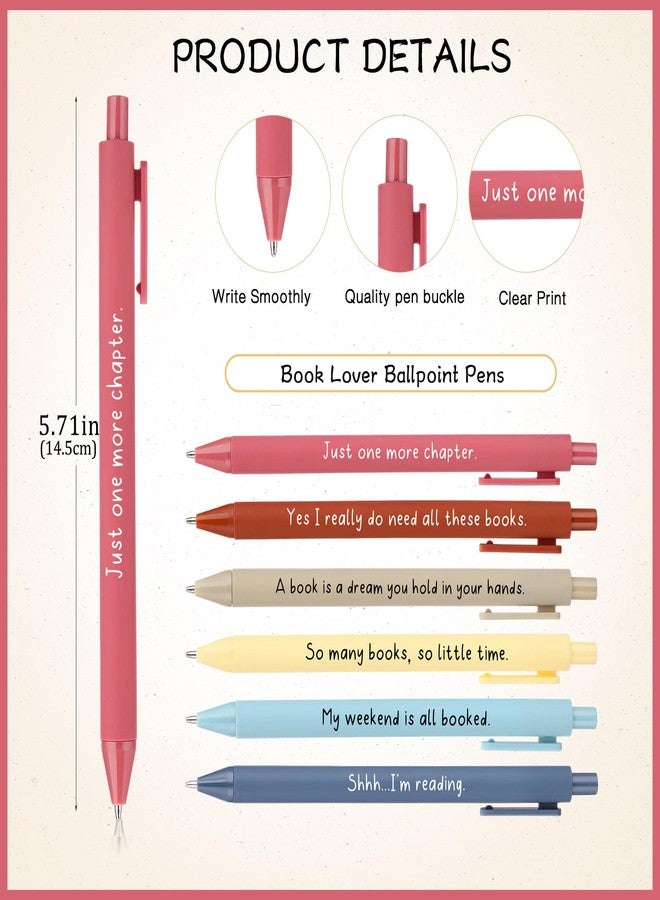 Supervitae 48 Set Book Lover Gift Bulk Librarian Inspirational Notebook Ballpoint Pen Club Favors Reading Journal for Reader Bookish Student Teacher Graduation Appreciation Gift (Bright) - Image 3