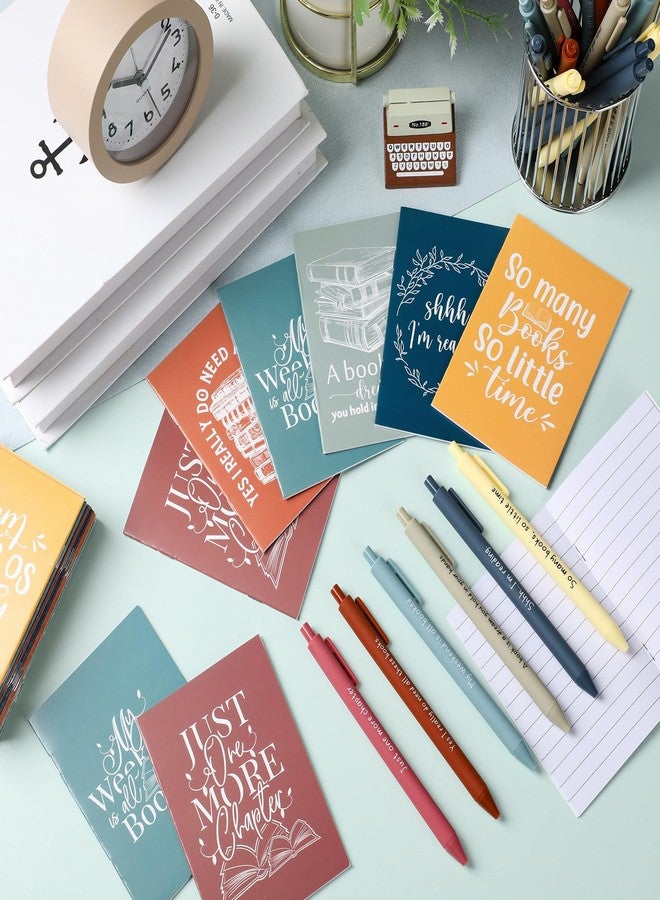 Supervitae 48 Set Book Lover Gift Bulk Librarian Inspirational Notebook Ballpoint Pen Club Favors Reading Journal for Reader Bookish Student Teacher Graduation Appreciation Gift (Bright) - Image 4