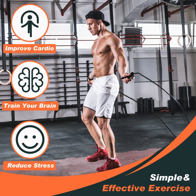 Lewtemi 2 Pcs Flow Rope for Fitness Double Woven Workout Rope Adjustable Length Flow Jump for Working out Men Women Training Exercise Gym Indoor Outdoor Beginner, 9 ft(Black, Green,320g+550g) - Image 3