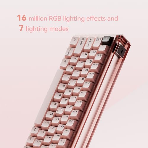 MelGeek MADE68 Pro Wired Keyboard, Hall Effect Magnetic Switch Gaming Keyboard, 65% Compact Rapid Trigger, Hot-Swappable, RGB Snap Tap & Adjustable Actuation, Online HIVE Custom (Pink) - Image 3