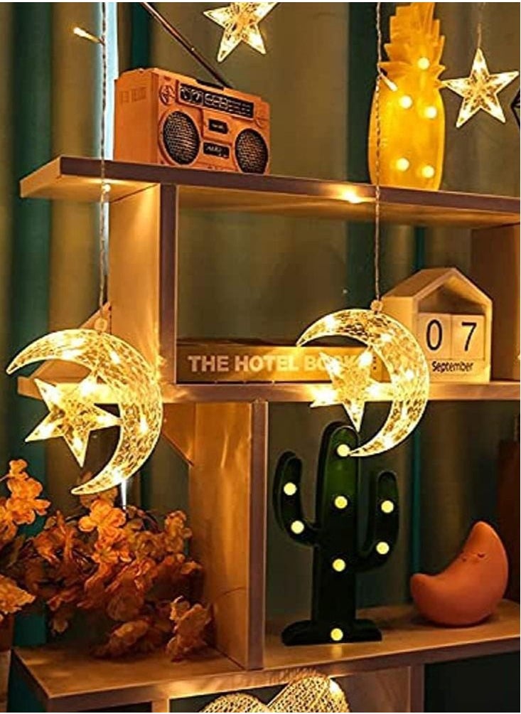 Perfii Windon Curtain String Light, 8 Lighting Modes Star Moon Curtain Lights,138 LED Waterproof Twinkle Lights Home Decor  - Image 4