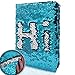 GINMLYDA Sequin Girls Journal for Kids 85x55 Inches 160 Lined Pages Diary for Girls and Boys Reversible Flip Sequence Notebook for Teen Pre School Writing Drawing Travel Gifts Lake Blue to Sliver - Image 2