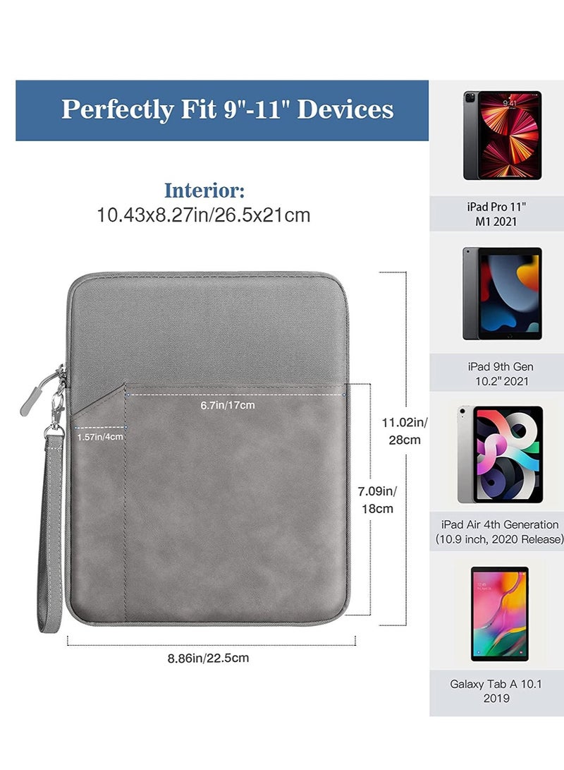Tablet Sleeve Case Double Pocket Stitching Case Fits iPad 9/8/7th Gen Ipad iPad 9.7 Inch 10.2 Inch 10.5 Grey - Image 4