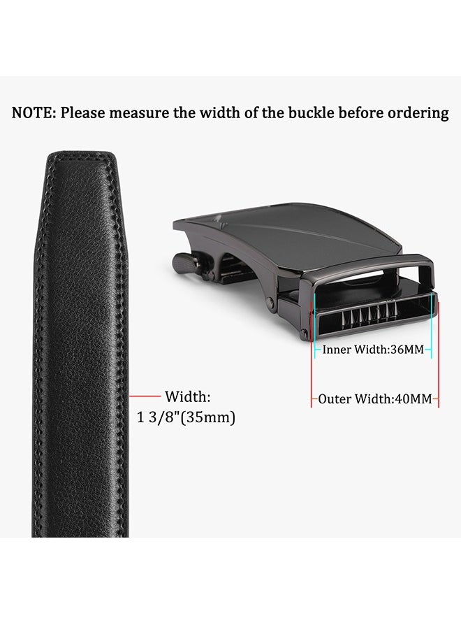 GOIACII Premium Men's Pebble Grain Leather Belt – Upgraded Zinc Alloy Ratchet Buckle with 32-Position Adjustment for Business & Formal Wear Black  - Image 4