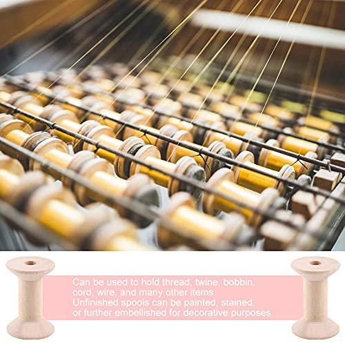 Hilitand 10pcs Wooden Empty Spool Empty Thread Spools Natural Wire Weaving Bobbins Wood Color 47mmx31mm - Image 5