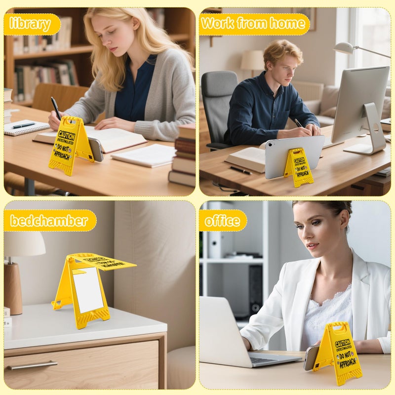HRPHRP Office Decor Desk Accessories for Women - Gag Gifts for Men Office Decorations for Work, Unique Funny Desktop Decor Sign for Coworker Teammate Employee Boss(Caution Overstimulated Desk Sign) - Image 4