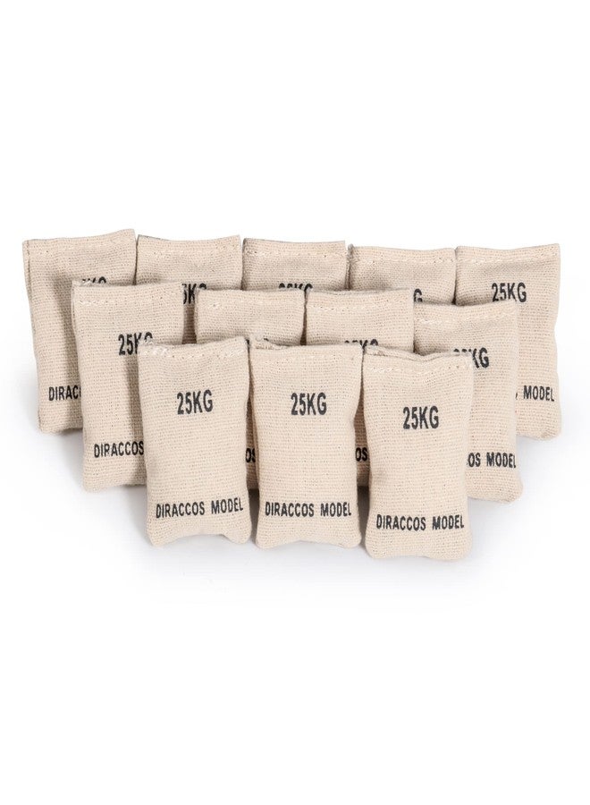 DIRACCOS Model Set of 12pcs Handmade 1/16 Scale Sand Bags 1:16 Sandbag Set, Accessory for RC Tank Model Soldier Action Figure Man Model, 1/16th Military Sandbags for Trench Warfare Battle WWII WWI - Image 1