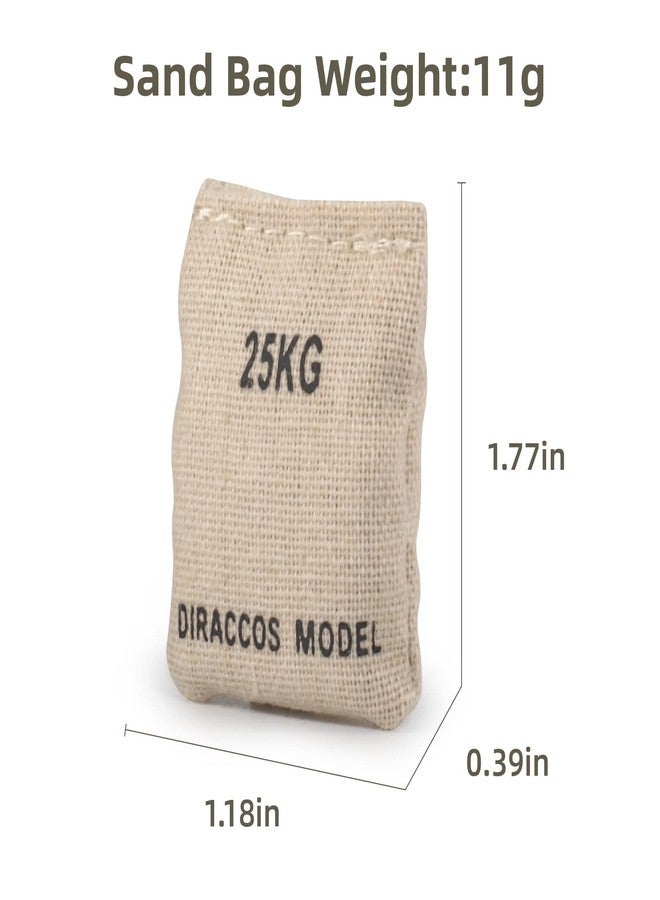 DIRACCOS Model Set of 12pcs Handmade 1/16 Scale Sand Bags 1:16 Sandbag Set, Accessory for RC Tank Model Soldier Action Figure Man Model, 1/16th Military Sandbags for Trench Warfare Battle WWII WWI - Image 4