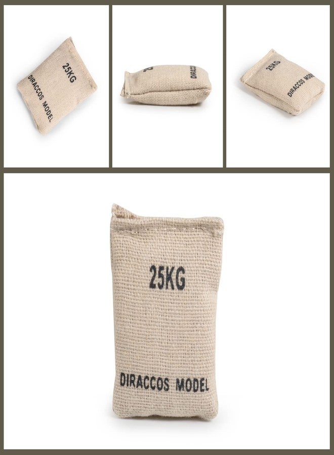 DIRACCOS Model Set of 12pcs Handmade 1/16 Scale Sand Bags 1:16 Sandbag Set, Accessory for RC Tank Model Soldier Action Figure Man Model, 1/16th Military Sandbags for Trench Warfare Battle WWII WWI - Image 2