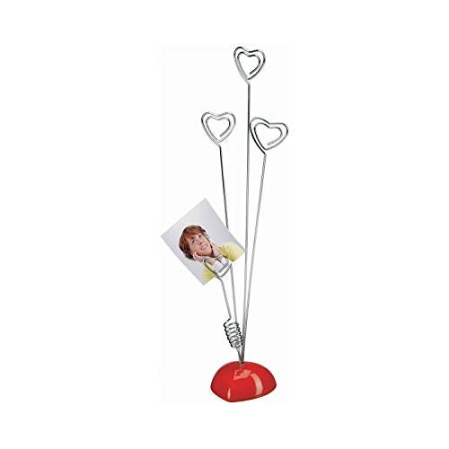 BinaryABC Heart Shape Photo Holder,Gift Card Holder Tree,Place Card Holder(Silver+Red) - Image 5
