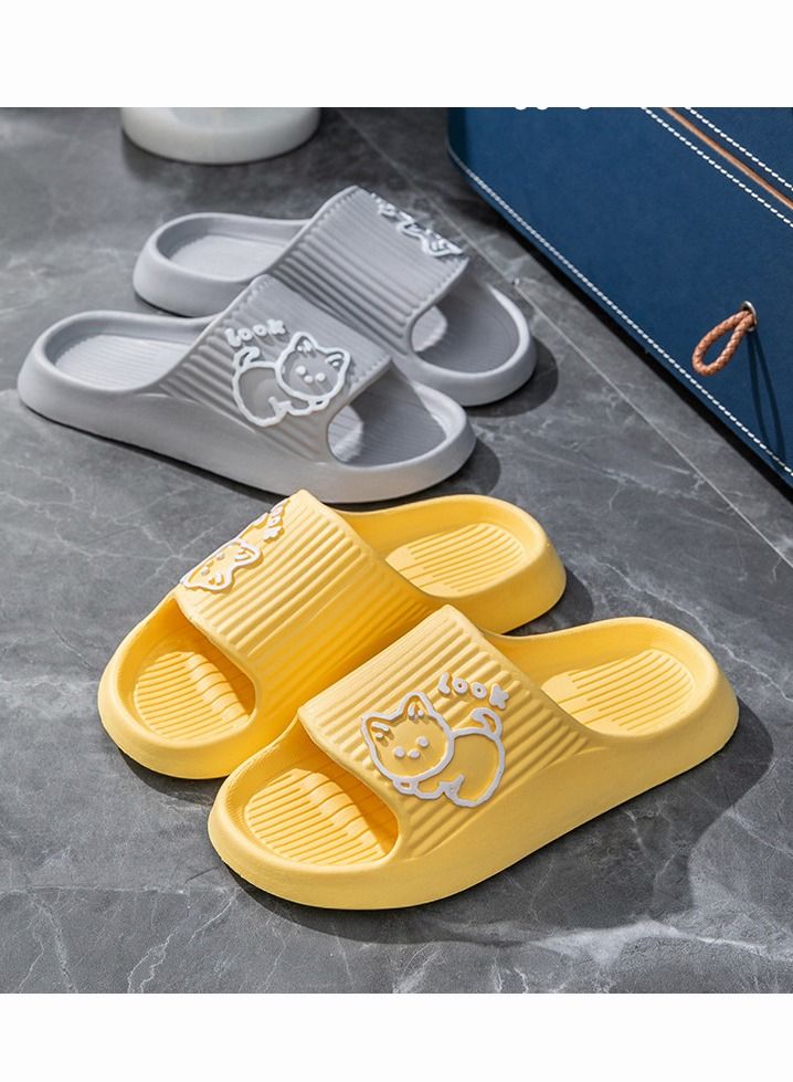 Cartoon Cat Slippers for Women and Men, Slippers Shower Shoes Indoor Slides Bathroom Sandals, Lightweight, Non-Slip, Easy to Clean - Image 2