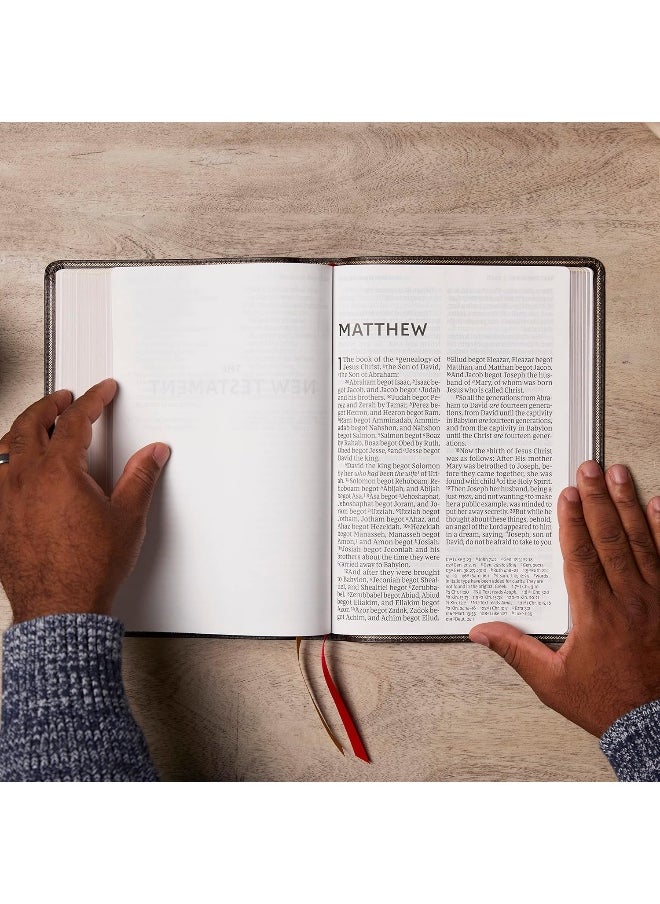 NKJV Holy Bible, Super Giant Print Reference Bible, Brown Bonded Leather, 43,000 Cross References, Red Letter, Comfort Print: New King James Version  - Image 5