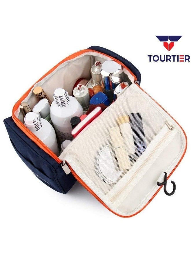 TOURTIER حقيبة تجميل سفر TOURTIER، حقيبة مكياج متعددة الوظائف لتنظيم مستلزمات الحمام (زرقاء) - Image 5