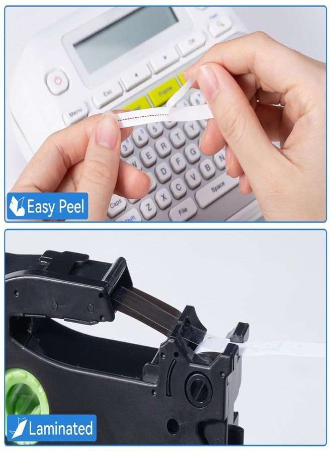 Labelife 6mm Label Tape TZe-211 Replacement for Brother P Touch TZe TZ Tape 6mm 0.23 Laminated White Label Tape TZe211 TZ-211 for Brother Label Maker PT-D210 PT-D220 PT-H110 PT-D200, 1/4 Inch, 5-Pack - Image 4