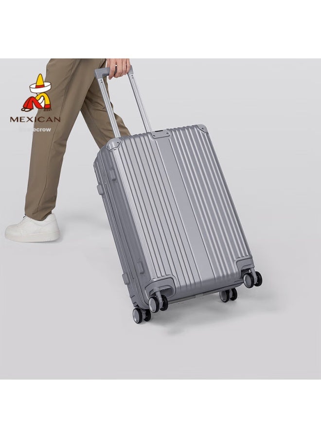 Scarecrow Luggage حقيبة سفر 24 بوصة للرجال والنساء، عجلات 360 درجة، حقيبة ترولي، قفل بكلمة مرور، حقيبة سفر كبيرة السعة، حقيبة جلدية، أمتعة الأمتعة المسجلة - Image 3