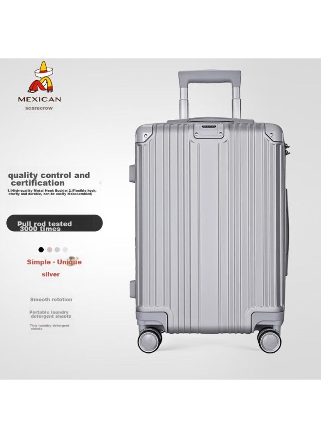 Scarecrow Luggage حقيبة سفر 24 بوصة للرجال والنساء، عجلات 360 درجة، حقيبة ترولي، قفل بكلمة مرور، حقيبة سفر كبيرة السعة، حقيبة جلدية، أمتعة الأمتعة المسجلة - Image 1