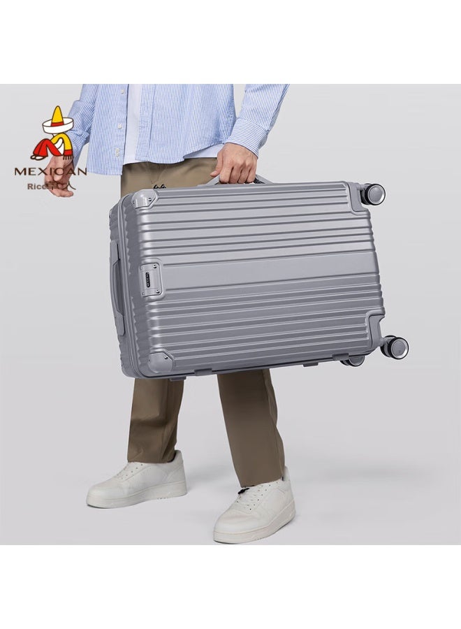 Scarecrow Luggage حقيبة سفر 24 بوصة للرجال والنساء، عجلات 360 درجة، حقيبة ترولي، قفل بكلمة مرور، حقيبة سفر كبيرة السعة، حقيبة جلدية، أمتعة الأمتعة المسجلة - Image 4
