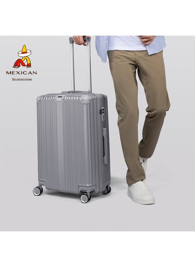 Scarecrow Luggage حقيبة سفر 24 بوصة للرجال والنساء، عجلات 360 درجة، حقيبة ترولي، قفل بكلمة مرور، حقيبة سفر كبيرة السعة، حقيبة جلدية، أمتعة الأمتعة المسجلة - Image 2