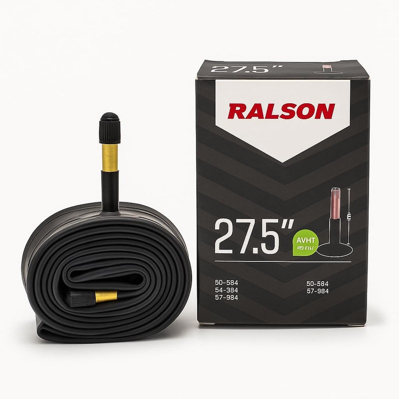 RALSON 27.5 Inch Bicycle Inner Tube 27.5x1.90/2.10/2.125/2.35/2.40, 48mm AV Schrader Valve – Heavy Duty Butyl Rubber Bike Tire Tube, Compatible with MTB, Road, Hybrid & Cruiser Cycles - Image 1