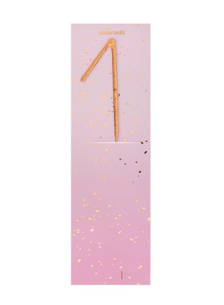 Rose Gold Sparkler Candle - Number 1 - view 3
