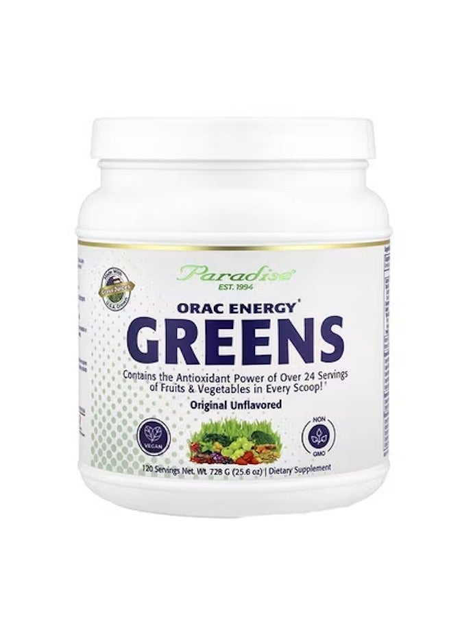 بارادايس هيربس Paradise Herbs, ORAC Energy® Greens, Original Unflavored, 25.6 oz (728 g)