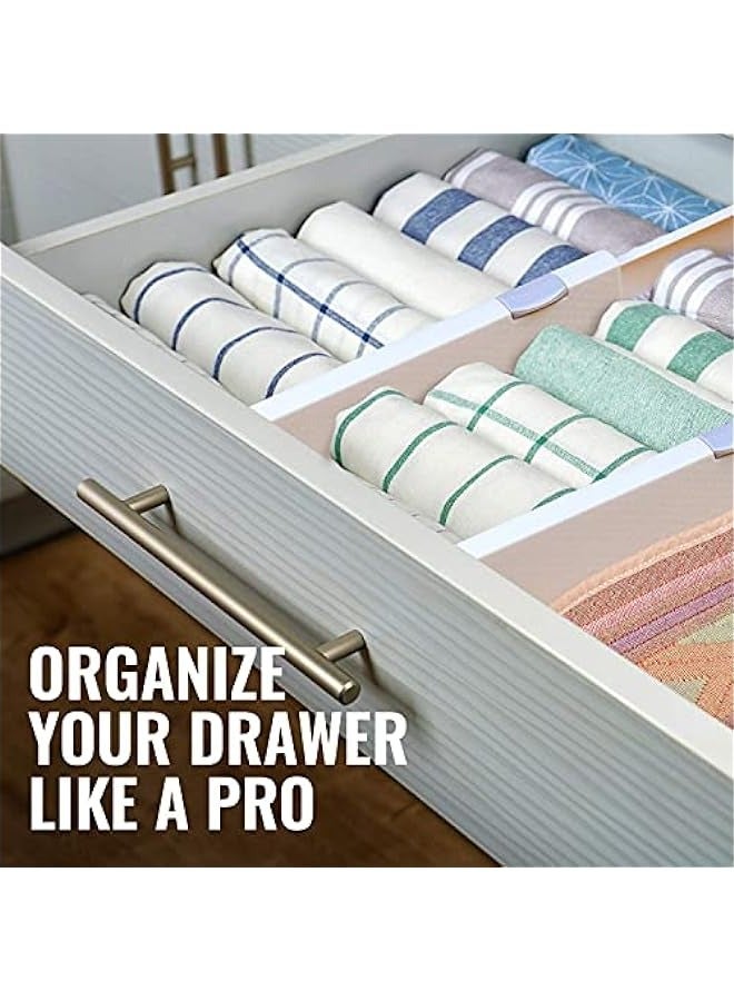 MIXDE Deep Drawer Divider 5 Pack, [5 Inch Tall, 13-22"] Long Expandable, Adjustable Drawer Dividers for Clothing, Clothes, Dresser, Kitchen, Strong & Sturdy Hold, Soft Foam Edges  - Image 4