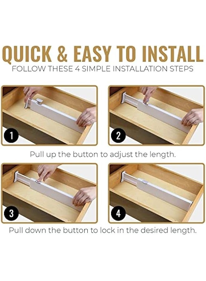 MIXDE Deep Drawer Divider 5 Pack, [5 Inch Tall, 13-22"] Long Expandable, Adjustable Drawer Dividers for Clothing, Clothes, Dresser, Kitchen, Strong & Sturdy Hold, Soft Foam Edges  - Image 5