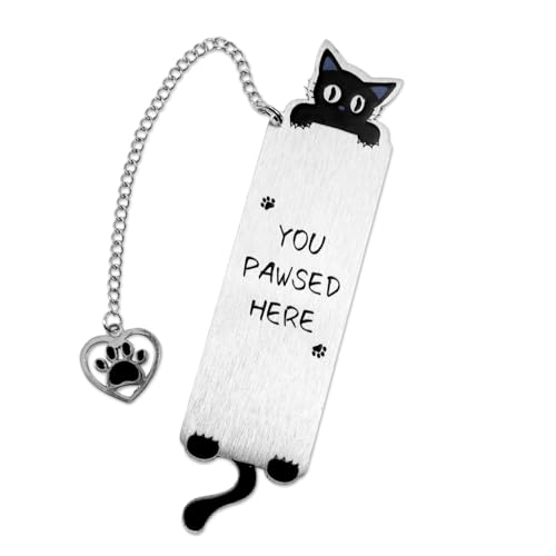 BharatBazaar Metal Bookmark,Cute Cat Design Bookmark for Books,Book Markers Aesthetic for Novels and Reading Accessories, Gift for Book Lovers - Image 1