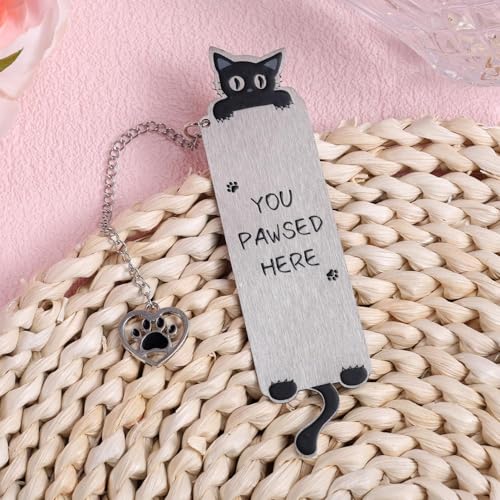BharatBazaar Metal Bookmark,Cute Cat Design Bookmark for Books,Book Markers Aesthetic for Novels and Reading Accessories, Gift for Book Lovers - Image 3