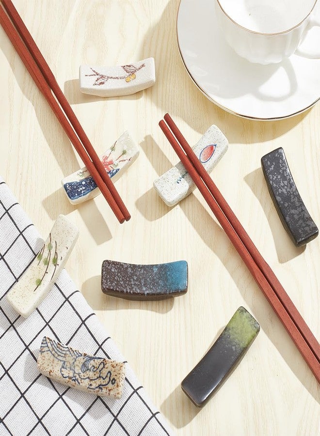 beinkmake 8Pcs Japanese Style Chopstick Rest Ceramic Chopstick Holder for Dinner Spoons Forks Paint Brushes Table Decoration - Image 4