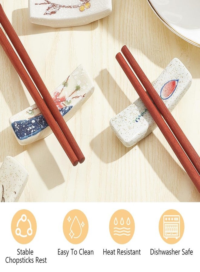 beinkmake 8Pcs Japanese Style Chopstick Rest Ceramic Chopstick Holder for Dinner Spoons Forks Paint Brushes Table Decoration - Image 3