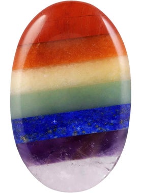 rockcloud Rockcloud 1 PC 7 Chakra Thumb Stone Pocket Palm Stone Healing Crystals Energy Rock 