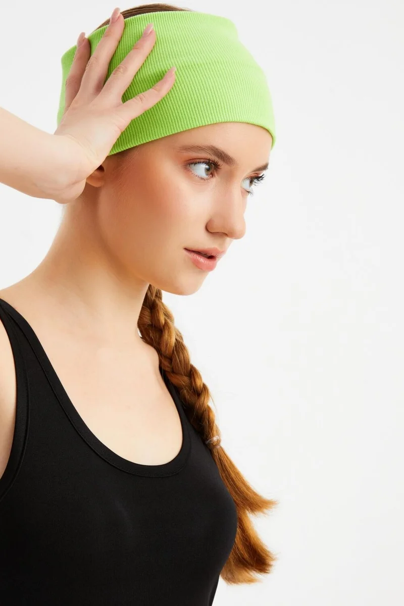 بوتيكجيز Pistachio Green Women's Cotton Camisole, Non-Slip, Sweatproof, Ultra Light, Sports Hair Band Bandana Buff