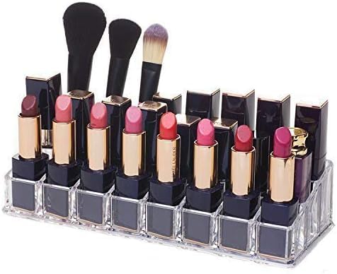 RAIYARAJ 24 Grid Clear Acrylic Lipstick Holder Display Stand Cosmetic Organizer Makeup Case - Image 2