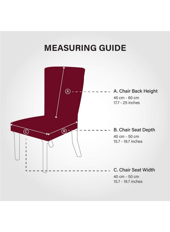 Nendle Plain Solid Color Polyester Stretchable Elastic Fitted Chair Covers for Living Room (Maroon, Set of 6) - Image 4