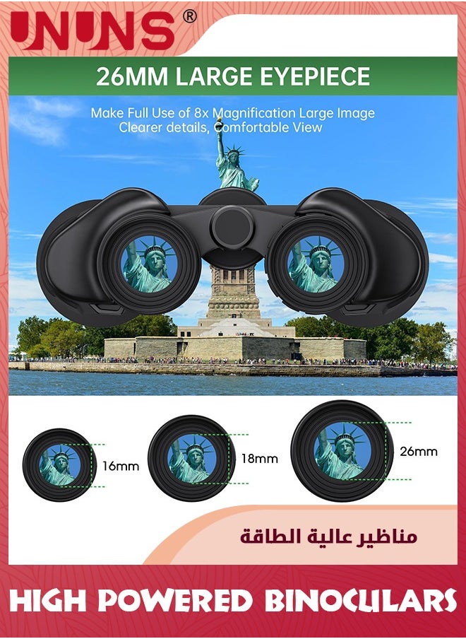 UNUNS - منظار ثنائي عالي الطاقة 60 × 60، منظار ثنائي احترافي عالي الدقة، تلسكوب كبير للرؤية لمشاهدة الطيور والصيد والسفر ومراقبة النجوم والرحلات البحرية ومباريات كرة القدم والحفلات الموسيقية، منظار ثنائي مقاوم للماء للبالغين - Image 1