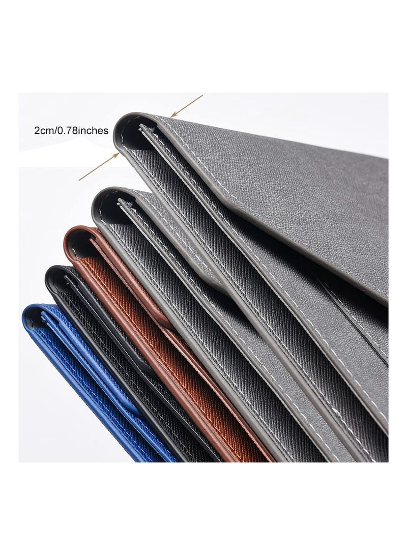 PU Leather A4 Document Holder Portfolio Case, 2-Pocket File Organizer with Elastic String and 3/4 Inch Expansion, Ideal for Office Stationery and Filing Needs. - Image 3