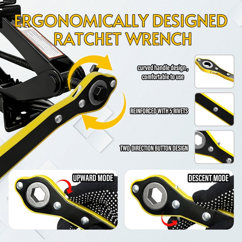 FITHOIST Car Jack, Scissor Jack, Car Jack Kit 3 Ton (6614 lbs), Emergency Tire Kit with Lug Wrench,Suitable for Sedan, Coupe, SUV, MPV and Most Vehicle - Image 5