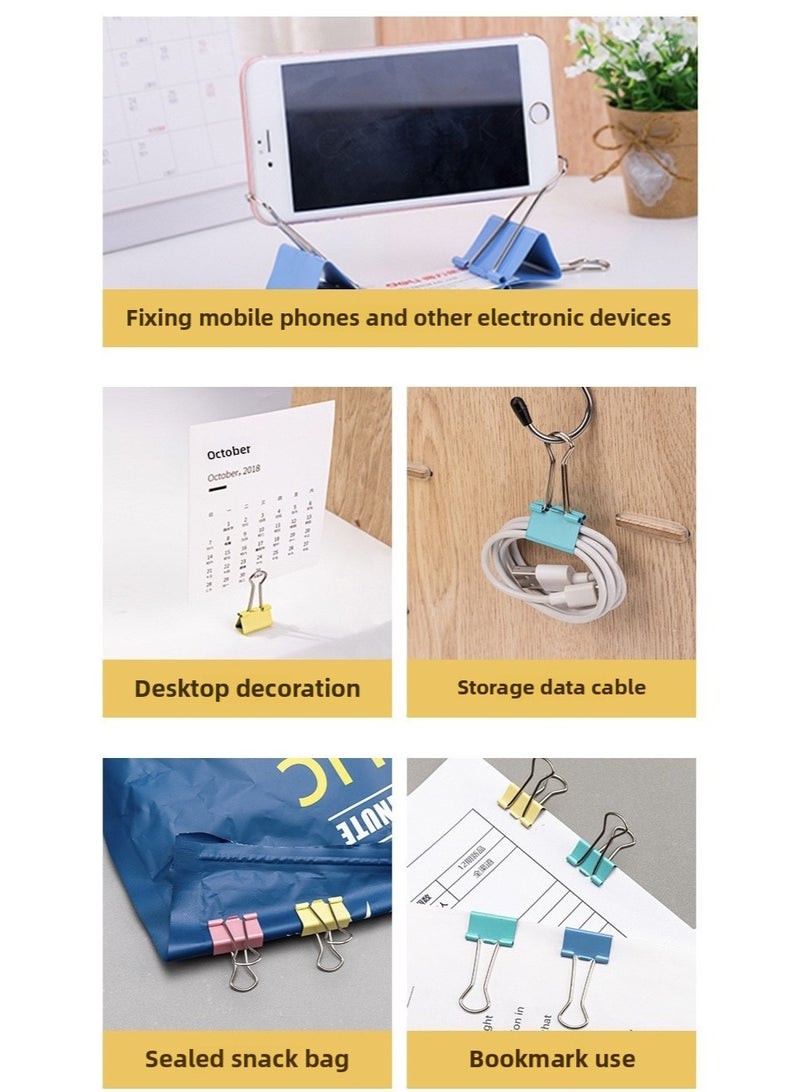 Sunspire 24-Piece Binder Clips 32mm，Fold Clamp Design（coloured） - Image 3