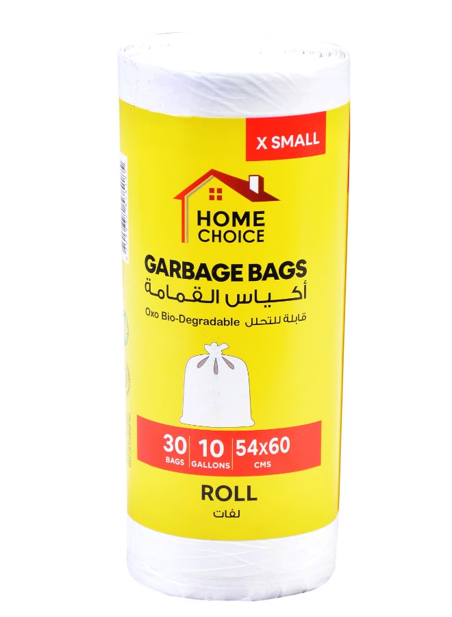 HOME CHOICE 10 جالون، لفات أكياس القمامة 54*60، عبوة من 3 (90 كيس قمامة)، أكياس صغيرة جداً للقمامة، أكياس نفايات - Image 2